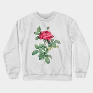 Red Rose Flowers with Green Leaves Crewneck Sweatshirt